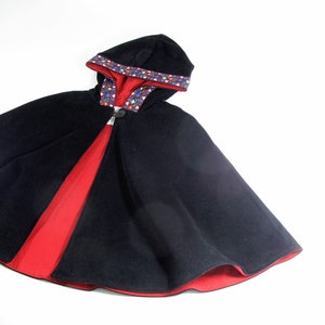 Size 6 Kids Cloak, Girls Boys Hooded Renaissance Costume Cape with Hood, Nordic Alpine Corduroy Poncho Cape Coat, Unique Gift