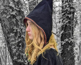 Mroczny Gnom Pixie Hat Costume, Fairycore Czarna Wróżka Zła Wiedźma Cosplay Costume, Maluch, Dziewczynki, Dorosłe Kobiety - Wiek 6 M - Dorosły