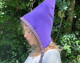 Chapéu de gnomo de jardim roxo para bebê, chapéu infantil para meninas, fantasia de elfo, estilo fada, conto de fadas da floresta, para crianças de 6 meses a adultos.