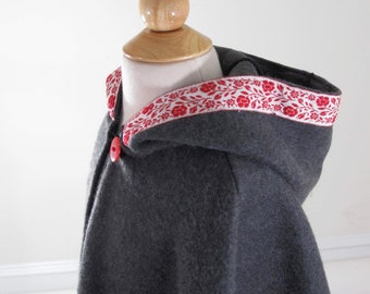 Girls Fleece Hooded Cloak, Kids Nordic Cape with Hood, Car Seat Poncho Cape Coat, Christmas Gift for Girls, Newborn, 3M, 6M, 2T, 4T, 6, 8, 1