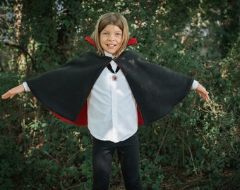 Count Dracula Vampire Halloween Costume, Cosplay Costume Cloak Cape, Magician Costume, Unisex Kids Adult, 2T, 4T, 6, 8, 10, Adult
