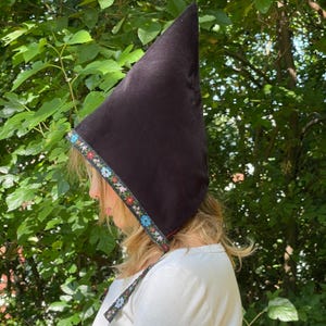 Dark Gnome Pixie Hat Costume, Fairycore Black Fairy Evil Witch Hat Cosplay Costume, Toddler, Girls, Adult Women's - Age 6M - Adult