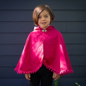 2T Girls Pink Princess Cloak, Toddler Halloween Cosplay Dress Up Costume, Girls Fairy Tale Cape, Winter Coat Carseat Poncho