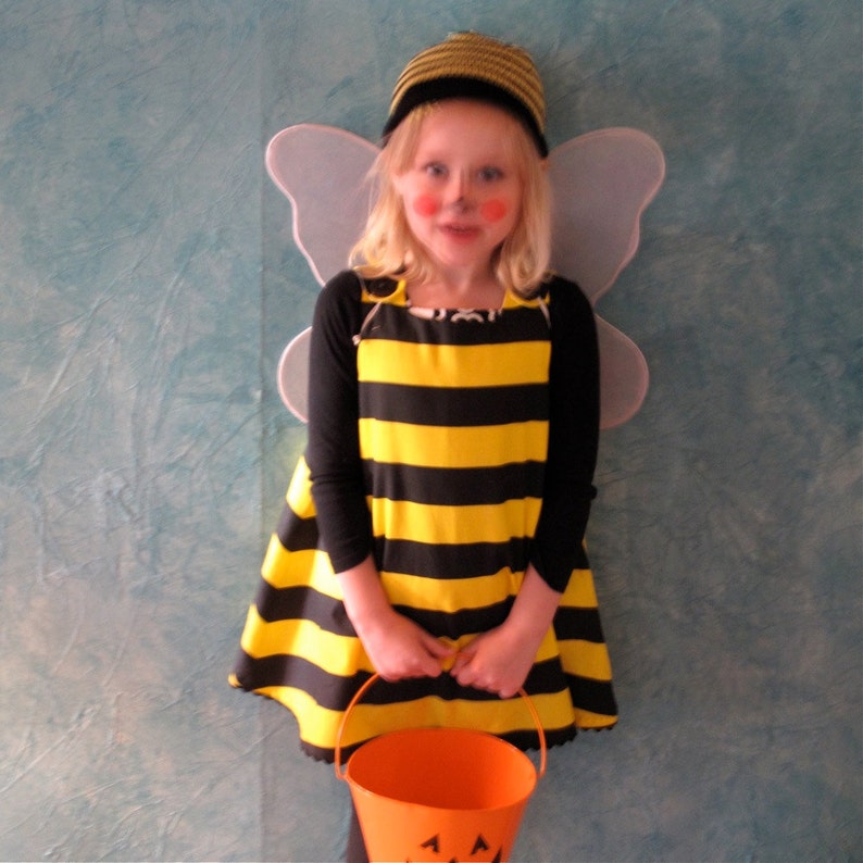 Bumble Bee Kids Halloween Costume, Girls Dress, Baby Costume, Toddler Costume, Honey Bee Costume, Animal Striped, Newborn Girls 6 image 3