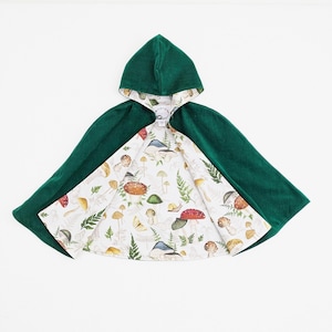 Kids Woodland Green Cloak, Boys Girls Hooded Corduroy Cape Coat, Car Seat Poncho, Broken Arm Adaptive Clothing Poncho, Newborn - Age 12