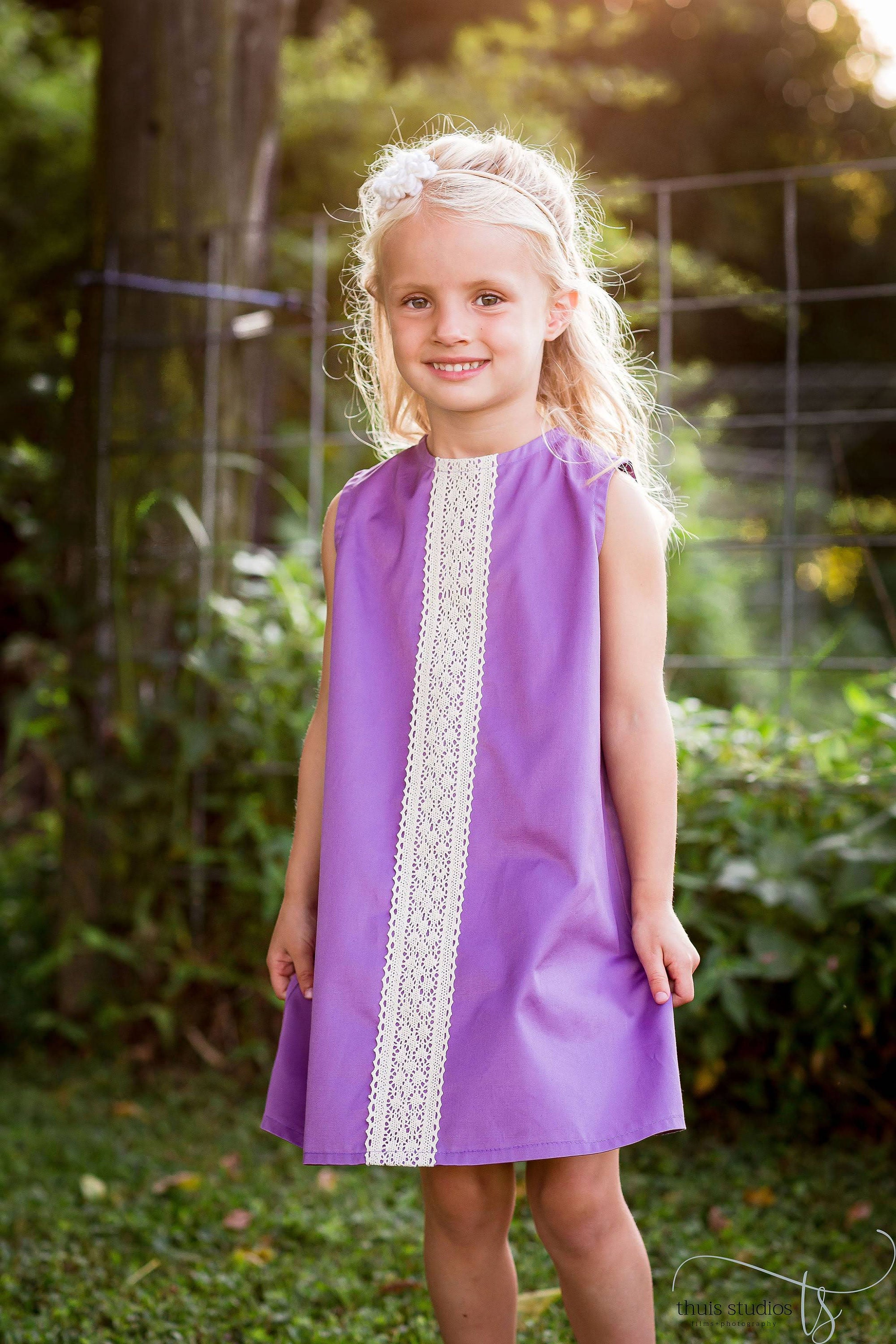 4T Toddler Girls Dress Pink Dress with Floral Trim Flower Etsy