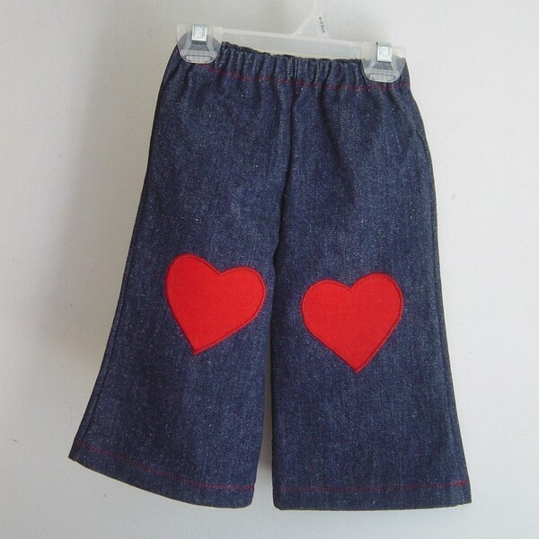 Jeans Denim avec coeur Patches vêtements tailles 1 T - Toddler filles Jeans/Pantalons - enfants, 2 t, 3 t, 4 t, 5 t