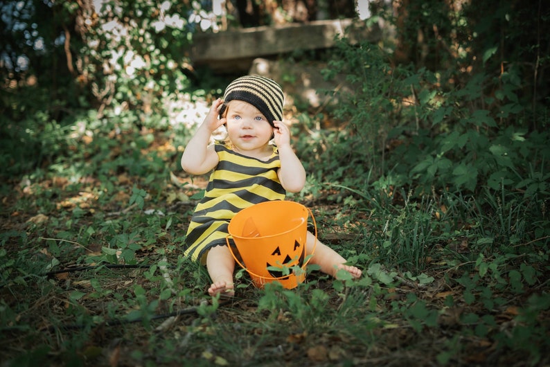 Bumble Bee Kids Halloween Costume, Girls Dress, Baby Costume, Toddler Costume, Honey Bee Costume, Animal Striped, Newborn Girls 6 image 2