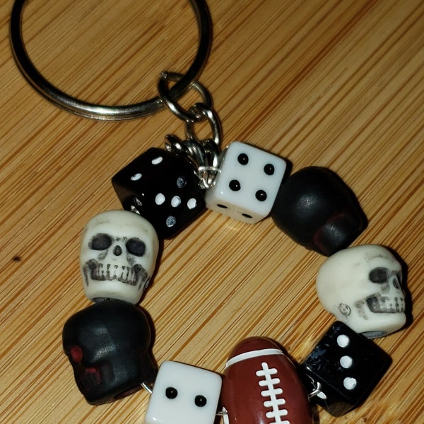 Handmade Bloodbowl football Key-chain, bag charm, accessory. Tabletop gamer.