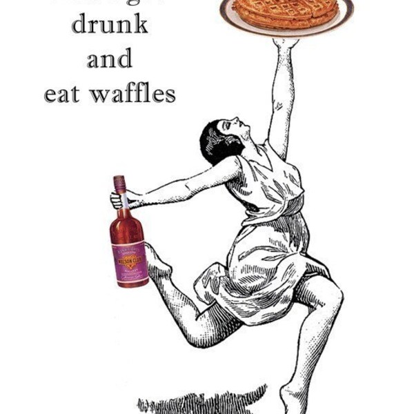 Lets Get Drunk and Eat Waffles Party Invitation - set of 6