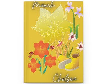 Chelsea, March, Yellow, Boots Journal - Hardcover Journal Matte