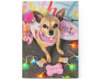 Chihuahua Love, Happy Birthday Celebration, Girl Journal - Hardcover Journal Matte