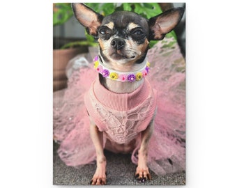 Chihuahua Love, Just a girl and her tutu, Pink Journal - Hardcover Journal Matte