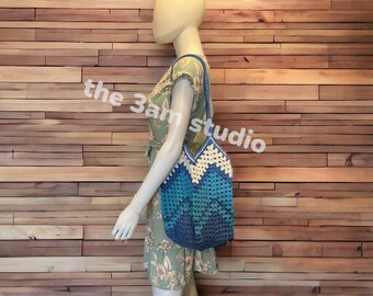 Handmade Crochet Purse Shoulder Bag Handbag - Made with 100% Cotton Threads