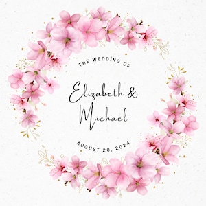 Cherry Blossom Wreaths Png, Pink Sakura Flower Frame, Scenery Floral PNG, Watercolor Circle Frame Png, Sakura PNG, Digital Download PNG