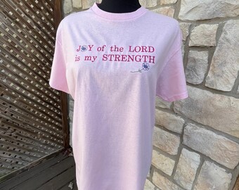 Joy of the Lord Tshirt | Embroidery Tshirt | Christian Apparel | Christian Tshirt | Embroidered Christian Tee | Womens Tshirt | Gifts