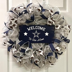 Football Wreath, NFL Wreath, Dallas Cowboys Wreath,  Cowboys Wreath, Door Wreath