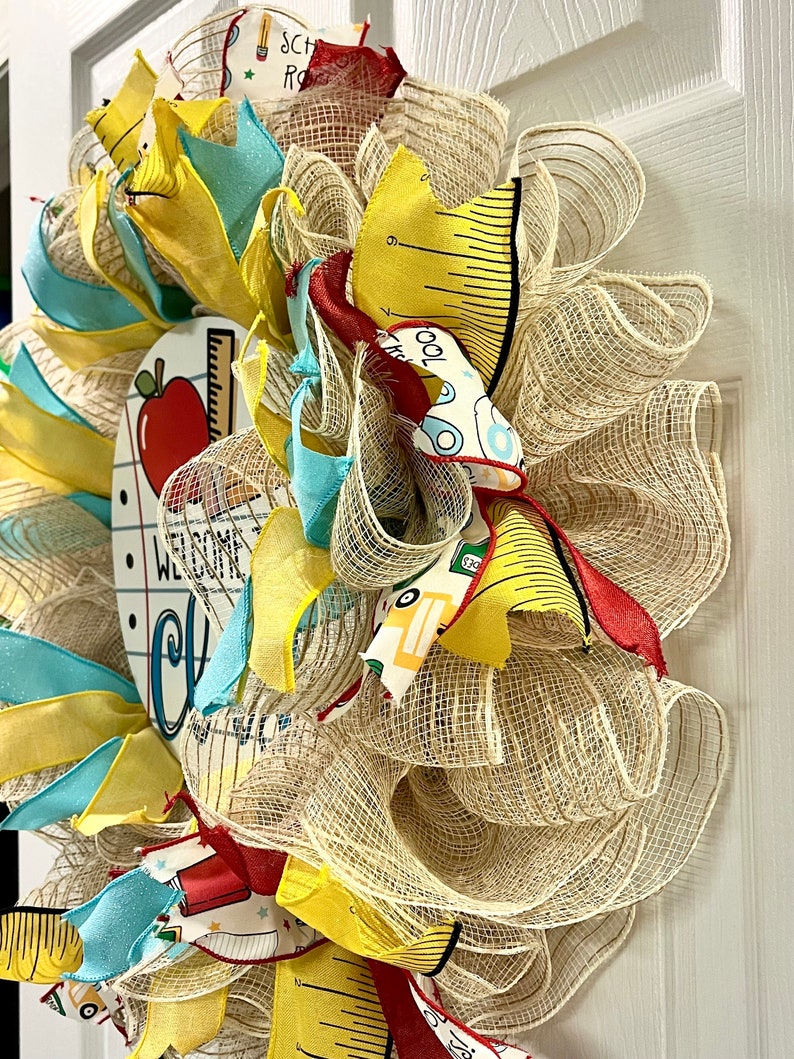 Teacher Wreath, Classroom Wreath, Welcome Wreath, Door Wreath - Etsy