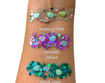 Disney Inspired Glitter Hair Gel,Ariel, Mermaid,Hair, Face, Party, Costume,Running,princess, Cheer, Sea,Holographic,Disney,Mouse,Sequin