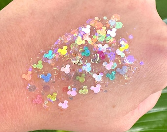 Mouse Ear, Halloween, Hair Glitter Gel, Purple, Pink, Body,Face Makeup,Costume,Running, Rainbow, Cosplay, Customizable, Party Favor,gift
