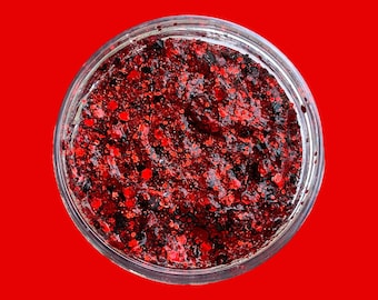 Glitter Gel Face and Body Makeup, Hair, Face, Costume, Sports, Softball, Cheer, Homecoming,Bulldog, UGA, Red,Black, Sequin