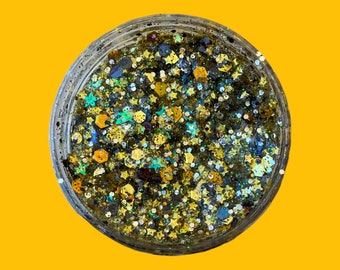 Glitter Gel Face and Body Makeup, Hair, Star, Party, Costume, Sports, Softball, Cheer, Homecoming, Holographic, Gold, Silver, Sequin