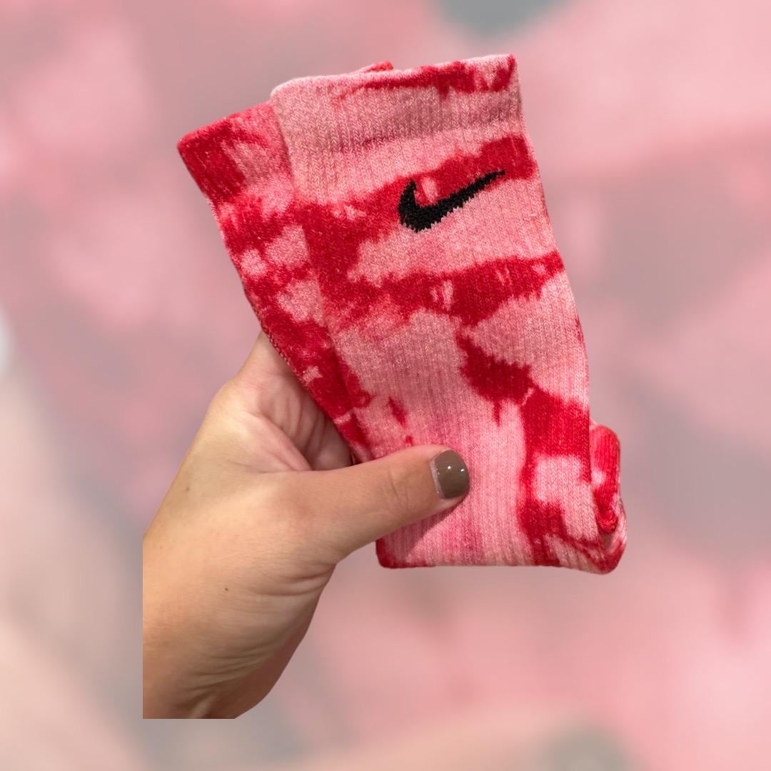 pink tie dye nike socks