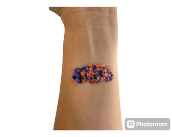 Glitter Gel Face and Body Makeup,Florida,Gators,Blue,Orange,Hair, Face, Party, Costume, Sports, Softball, Cheer, Homecoming, Sequin,