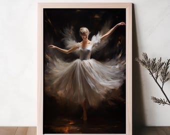 スタジオで踊る女の子のバレリーナの絵画の壁アート デジタル