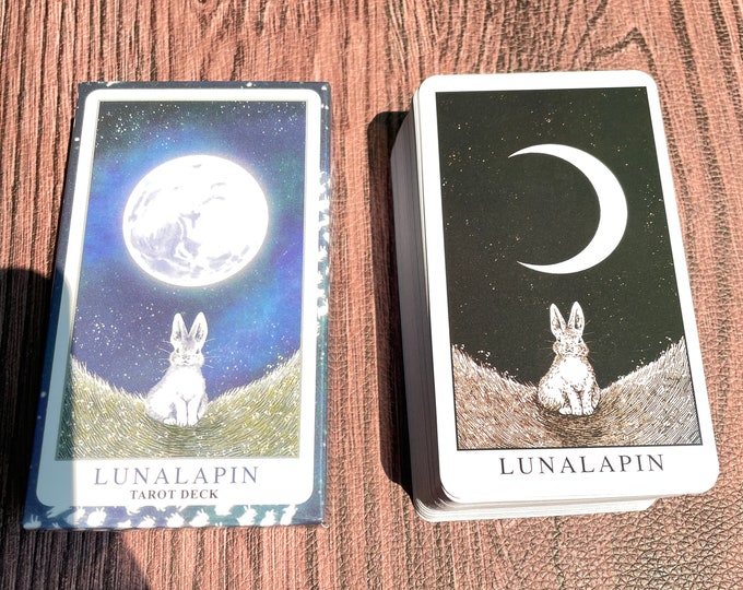 Lunalapin Tarot Cards | Rabbits Tarot Reading Deck for Beginners | Full Oracle Tarot Card Deck With out Guidebook