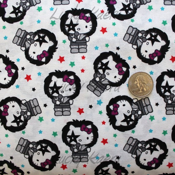 Hello Kitty Kiss, Music White Fabric - Half Yard