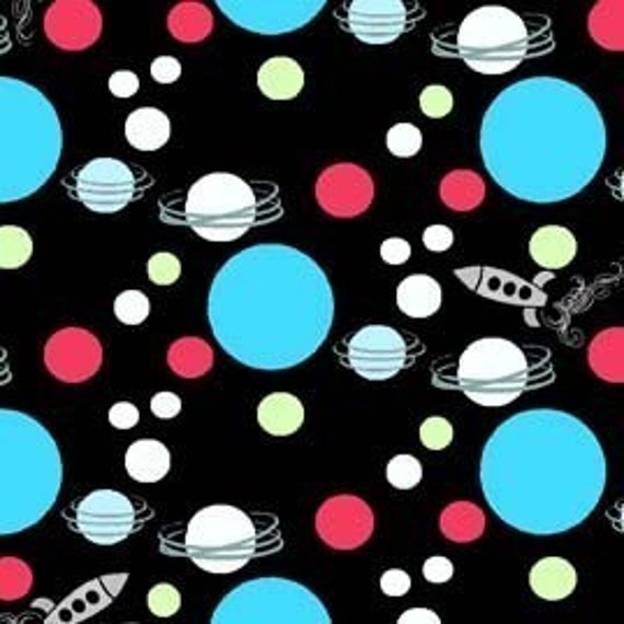 SALE Keri Beyer Rocket Scientist Planets Blue Cotton Fabric | Etsy