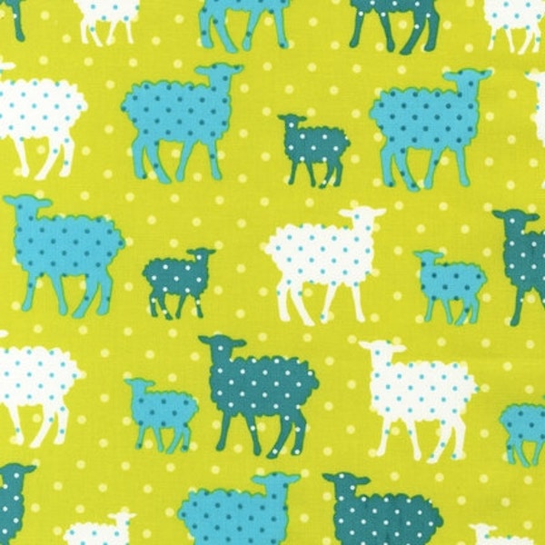 NEW Laurie Wisbrun, Modern Whimsy Sheep Fabric in Park - By the Yard