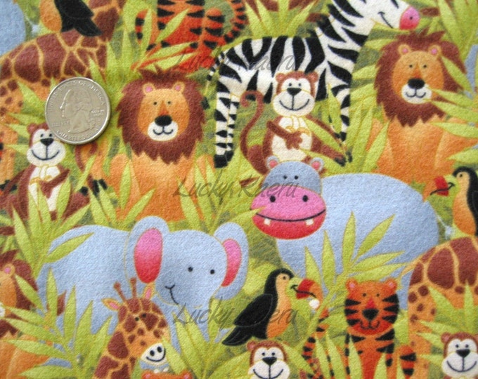 Makower UK Jolly Jungle Animal Scene FLANNEL Fabric by the Yard Etsy
