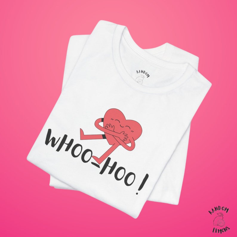 whoo hoo happy shirt, white T Shirt, nice gift, camiseta balanca, high quality shirt, eco friendly shirt, trendy t shirt, cartoon, heart imagen 3