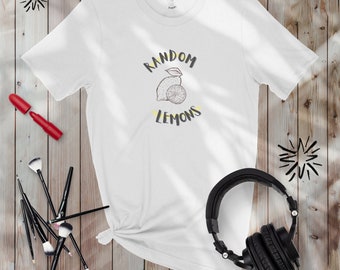 Random Lemons, Summer Shirt, Woman Shirt, Cool Shirt, Attitude, Friend Gift, Humor, Lemon Design, Peach color shirt, Lemon Shirt