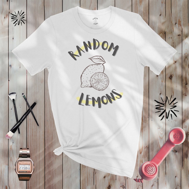 Random Lemons, Summer Shirt, Unisex Shirt, Cool Shirt,Shirt with attitude, nice gift idea, camiseta blanca, mood, high quality, Lemon Shirt imagen 1