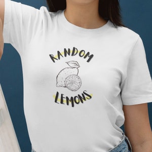 Random Lemons, Summer Shirt, Unisex Shirt, Cool Shirt,Shirt with attitude, nice gift idea, camiseta blanca, mood, high quality, Lemon Shirt imagen 2
