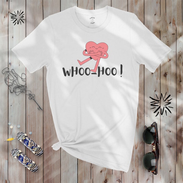 whoo hoo happy shirt, white T Shirt, nice gift, camiseta balanca, high quality shirt, eco friendly shirt, trendy t shirt, cartoon, heart