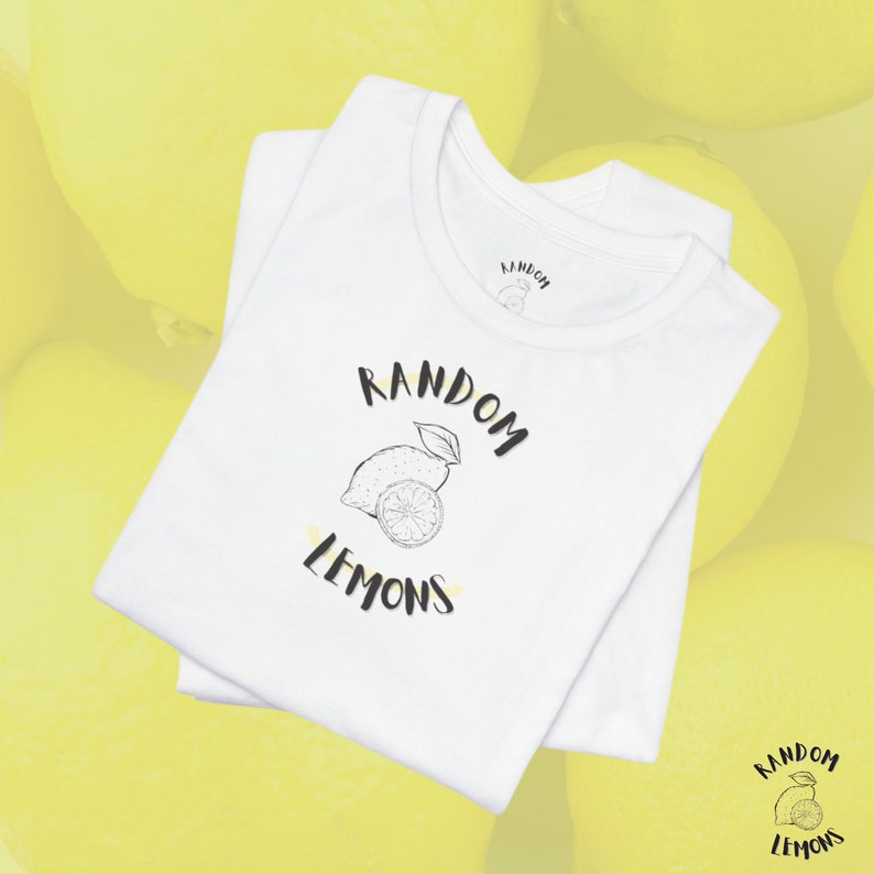 Random Lemons, Summer Shirt, Unisex Shirt, Cool Shirt,Shirt with attitude, nice gift idea, camiseta blanca, mood, high quality, Lemon Shirt imagen 3