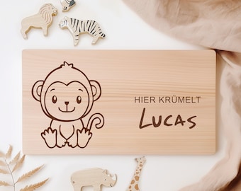 Personalisiertes Frühstücksbrett für Kinder, Hier krümelt.. Brettchen, Taufgeschenk, Personalisiertes Geschenk Baby, Kindergeschenke, Ostern