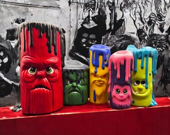 Ceramic Dripping Candle Set of 5 (spooky)