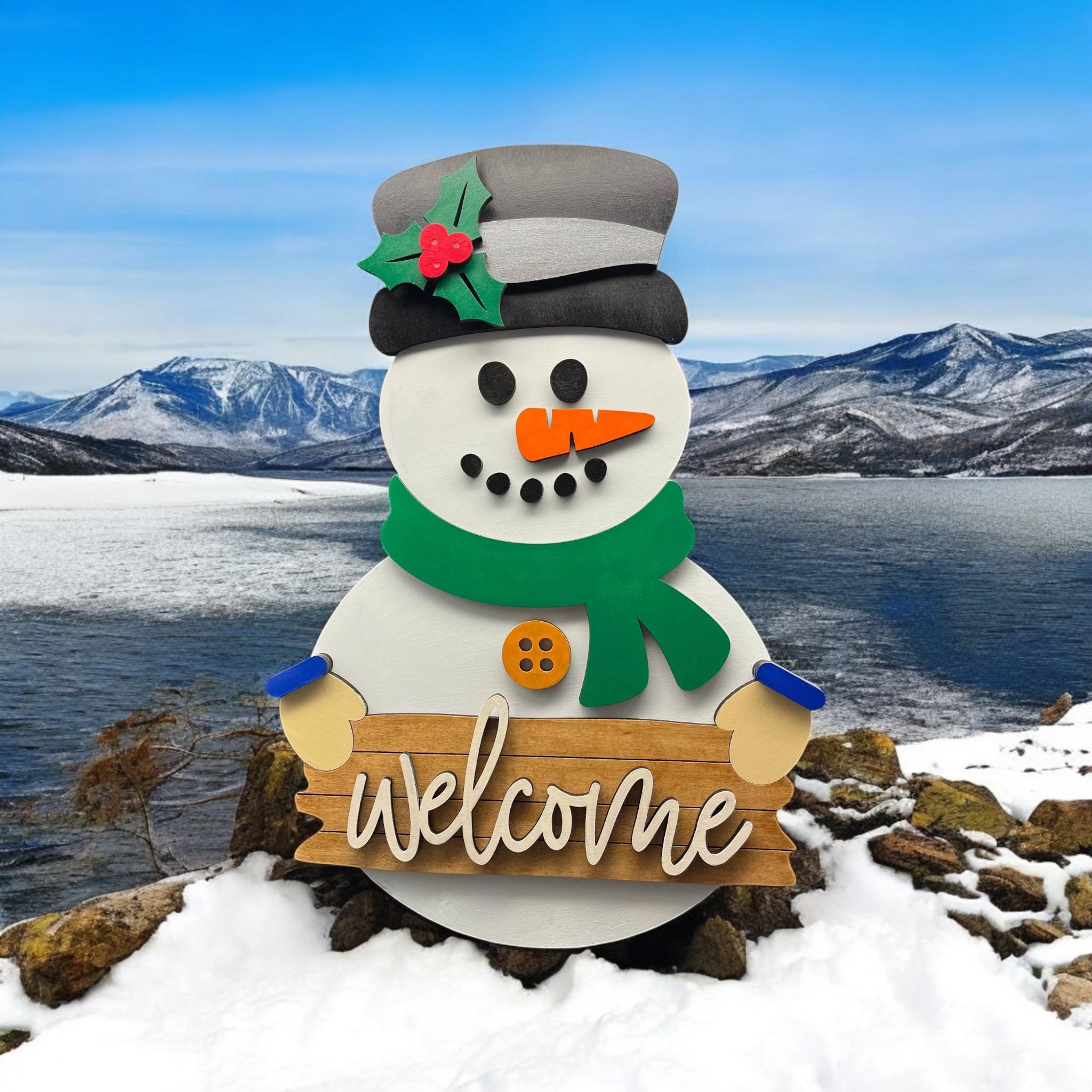Snowman Welcome!! Door Sign - Etsy