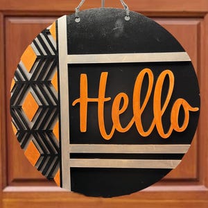 Metallic Colors of Hello Door Sign