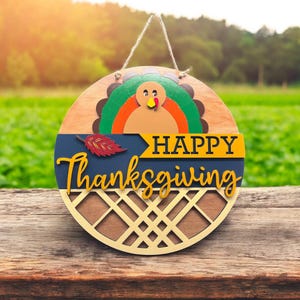 Tabliczka na drzwi z napisem „Szczęśliwego Święta Dziękczynienia (Marynarka Wojenna)”