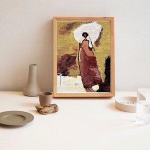 Abstract schilderij meisje olieverfschilderij origineel olieverfschilderij op klein doek Minimal Art schilderij Art Deco Home Decor Wall Art Office