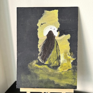 Abstract schilderij meisje olieverfschilderij origineel olieverfschilderij op klein doek Minimal Art schilderij Art Deco Home Decor Wall Art Office