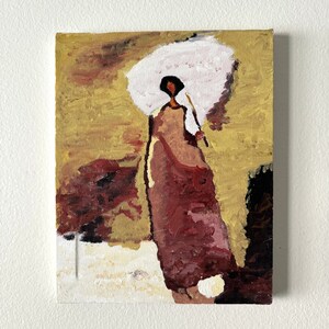 Abstract schilderij meisje olieverfschilderij origineel olieverfschilderij op klein doek Minimal Art schilderij Art Deco Home Decor Wall Art Office