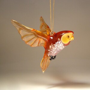 Handgemachte geblasen Glasfigurine Kunst Vogel Hängen Braun Eule Ornament
