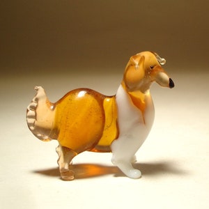 Handmade Blown Glass Dog Shetland Sheepdog, Sheltie Figurine